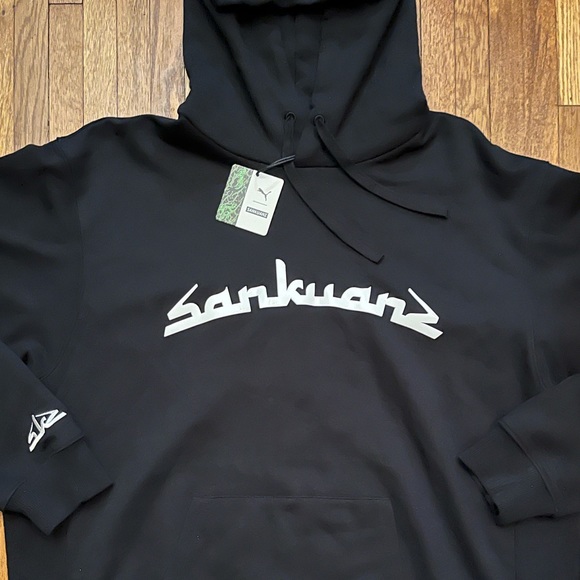 Puma x SANKUANZ Unisex Hoodie XL Black Hooded Sweatshirt 578621 01 New W/ Tags - Picture 2 of 8